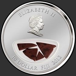 аверс 10 dolarjev 2012 "Метеорит Гирин"