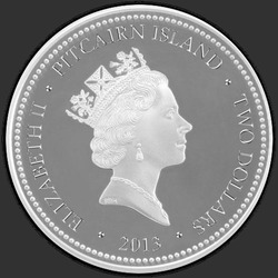 аверс 2 dollars 2013 "Гигантский кокосовый краб"