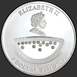 аверс 1$ (бак) 2012 "Дымчатый кварц. Антилопа"