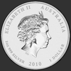 аверс 1$ (бак) 2010 "Год Тигра"