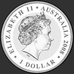 аверс 1$ (buck) 2008 "Коала с детенышем (позолота)"