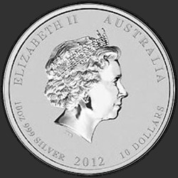 аверс 10 Долларов 2012 "Год Дракона"