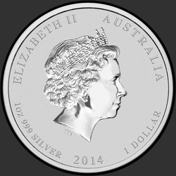 аверс 1$ (бак) 2014 "Год Лошади"