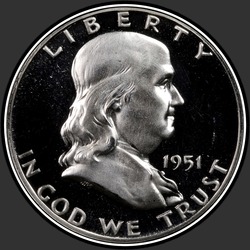 аверс 50¢ (халф) 1951 "США - 50 центів (півдолара) / 1951 - Доказ"