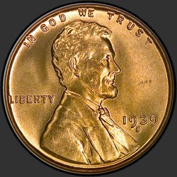 аверс 1¢ (penny) 1939 "ΗΠΑ - 1 σεντ / 1939 - S"