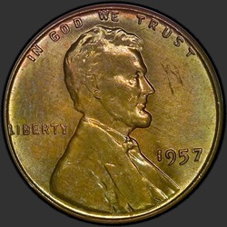 аверс 1¢ (penny) 1957 "USA - 1 sent / 1957 - P"