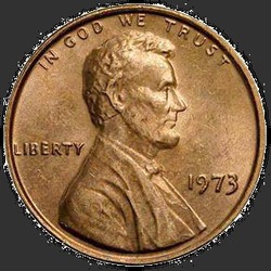 аверс 1¢ (penny) 1973 "미국 - 1 센트 / 1973 - P"
