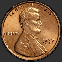 аверс 1¢ (penny) 1977 "USA - 1 Cent / 1977 - P"