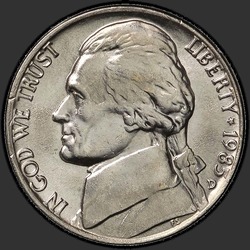 аверс 5¢ (nickel) 1985 "USA - 5 Cents / 1985 - D"