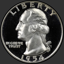 аверс 25¢ (quarter) 1954 "USA - Quartal / 1954 - Proof"