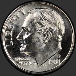 аверс 10¢ (dime) 1988 "USA - Dime / 1988 - D"