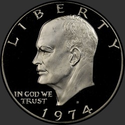 аверс 1$ (buck) 1974 "USA - 1 Dollar / 1974 - Silver Pr"
