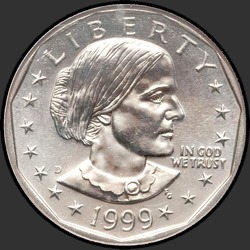 аверс 1$ (buck) 1999 "USA - 1 Dollar / 1999 - {"_":"D"}"