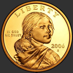 аверс 1$ (buck) 2006 "USA - 1 Dollar / 2006 - {"_":"S"}"