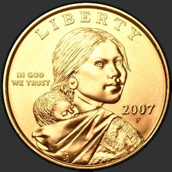 аверс 1$ (buck) 2007 "USA - 1 Dollar / 2007 - {"_":"P"}"