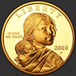аверс 1$ (buck) 2008 "USA - 1 Dollar / 2008 - {"_":"S"}"