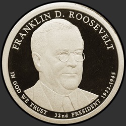 аверс 1$ (бак) 2014 "USA - 1 Dollar / 2014 - {"_":"S"}"