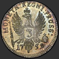 аверс 3 grosze 1759 "3 гроша 1759 года. "ELISAB: I: D: G: I: IMP...""
