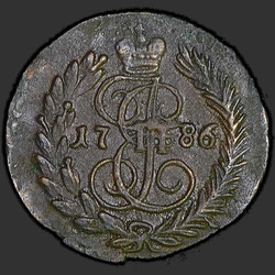 аверс mite 1786 "Полушка 1786 года КМ. "