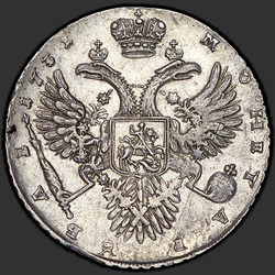 аверс 1 루블 1731 "1731 년 1 루블. 그의 가슴에 브로치. 크로스 전원 패턴"