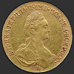 реверс 10 rubles 1782 "10 рублей 1782 года СПБ. "