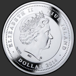 аверс 1$ (buck) 2014 "Шотландская кошка"