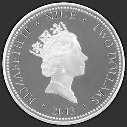 аверс $ 2 2013 "Красные сердца"