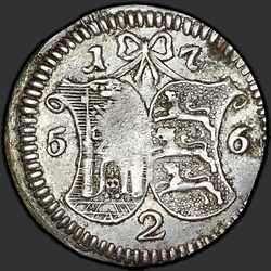 аверс 2 kopecks 1756 ""LIVONEZ" 2 penny 1756."