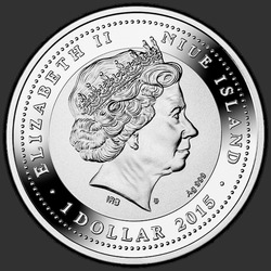 аверс 1$ (buck) 2015 "Арабская чистокровная лошадь"