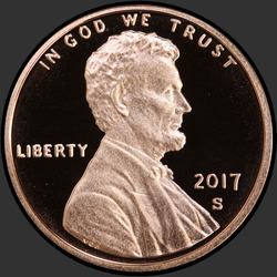 аверс 1¢ (penny) 2017 "Λίνκολν ¢ 1, 2016 / S"