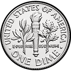 реверс 10¢ (dime) 2020 "D"
