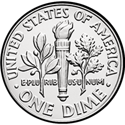 реверс 10¢ (dime) 2017 "P"