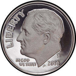 аверс 10¢ (dime) 2016 "USA - Dime / 2016 / Silver"