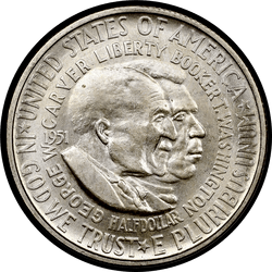 аверс 50¢ (халф) 1951 "USA - 50 Cents (Half Dollar) / 1951 - D WASHINGTON-CARVER MS"