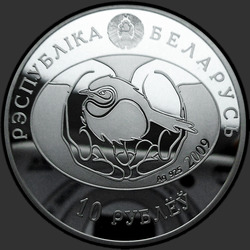 аверс 10 rubljev 2009 "Серый гусь"